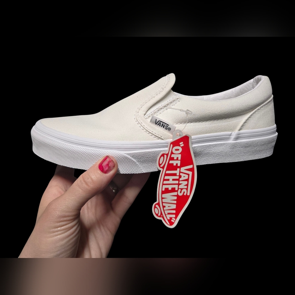 Vans White Slip-On Sneakers